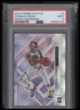 2019 Panini Status #1 Jordan Poole White Diamonds PSA 9