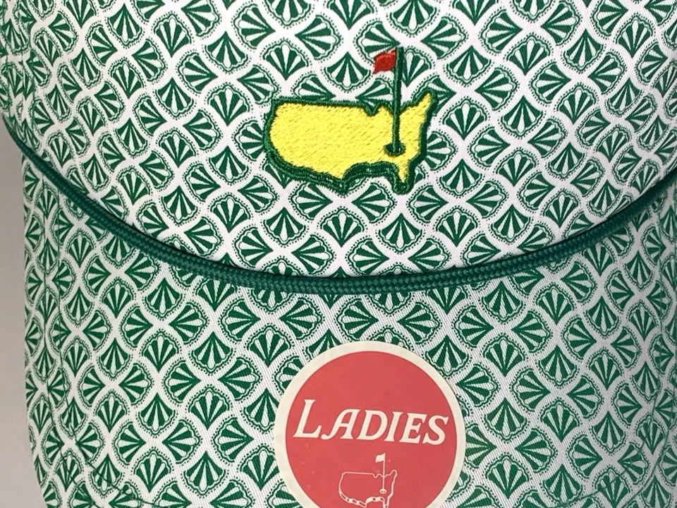 Sombrero de golf Masters 2025 para dama ajuste blanco verde patrón con cuerda pga nuevo Foto 2 de 4