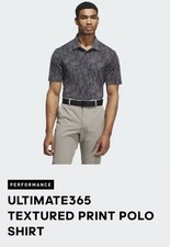 adidas Mens Ultimate365 Textured Print Polo Shirt Size 2xl BLACK/Grey New W Tags