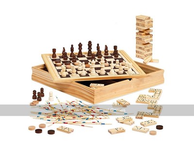 Classic Games 36 cm Holz Kompendium von Dal Negro mit 6 Spielen (UK)