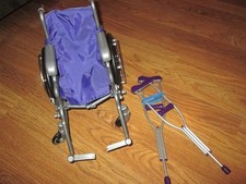 Doll Wheelchair and Crutches by Toys r Us Fits 18" American Girl Dolls
