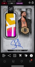 DIGITAL TOPPS WWE SLAM Seth Rollins MUSEUM COLL. SILVER JUMBO SIGNATURE RELIC SR