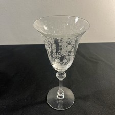 Cáliz de agua de rosas Cherokee de cristal franciscano Tiffin 8-1/8" EXCELENTE