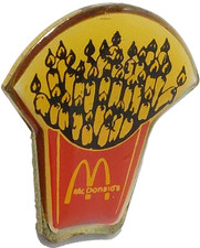 McDonald's Restaurant Fries Box with Candles Lapel Pin