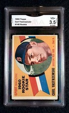 1960 Topps Carl Yastrzemski #148 Rookie Card VG+ 3.5 GMA Graded. rookie card picture