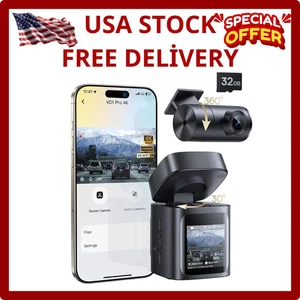 Baseus VD1 Pro Solar Dash Cam Front and Rear, 4K+1080P Dash Camer