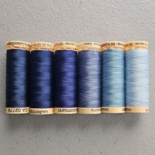 Gutermann Cotton Thread Lot Shades Blue Unuse...