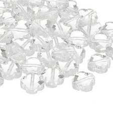 50 Pcs 8mm Shamrock Charm Jewelry Making Supplies for Bracelets, Transparent
