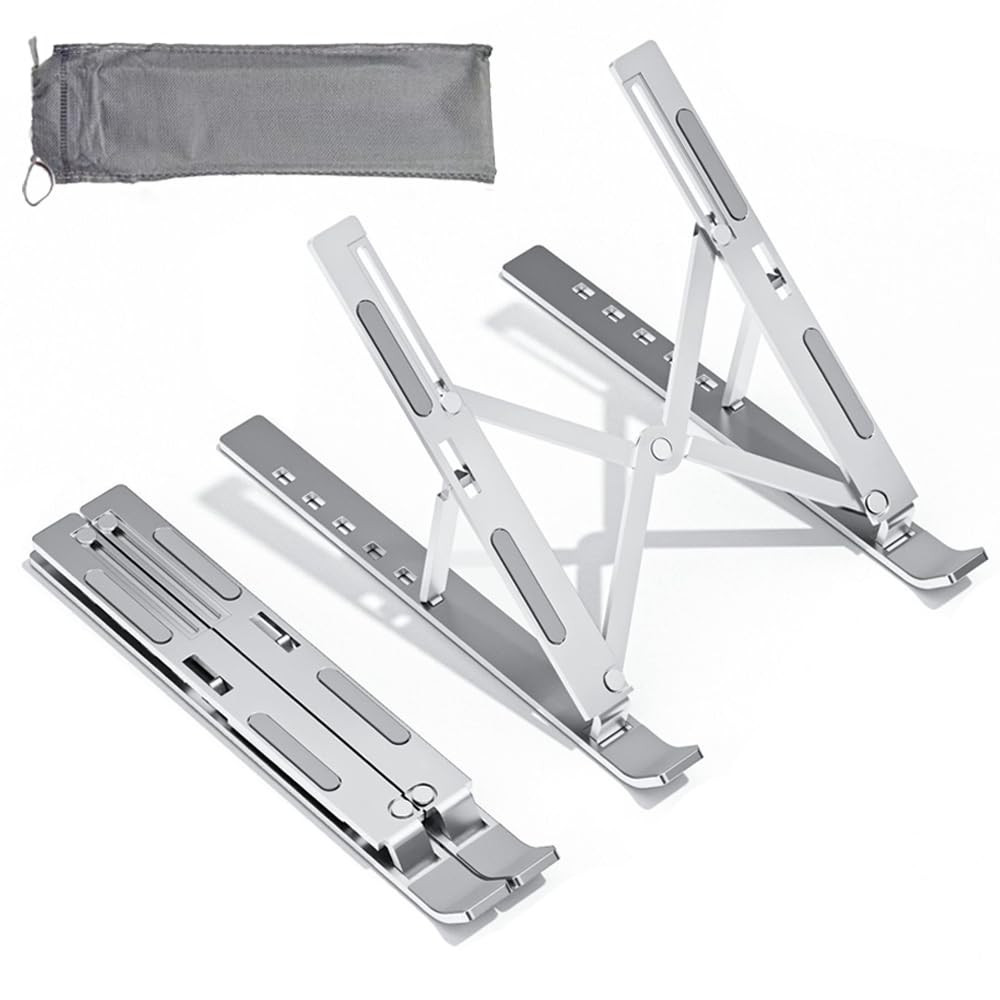 Desktop Laptop Stand, Aluminum Alloy Portable Foldable Laptop Stand, Phone Ho...