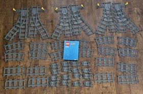 Lego City Train Track Lot 7499 + 7895 (x3) Switches, Curves, Flexible Segments