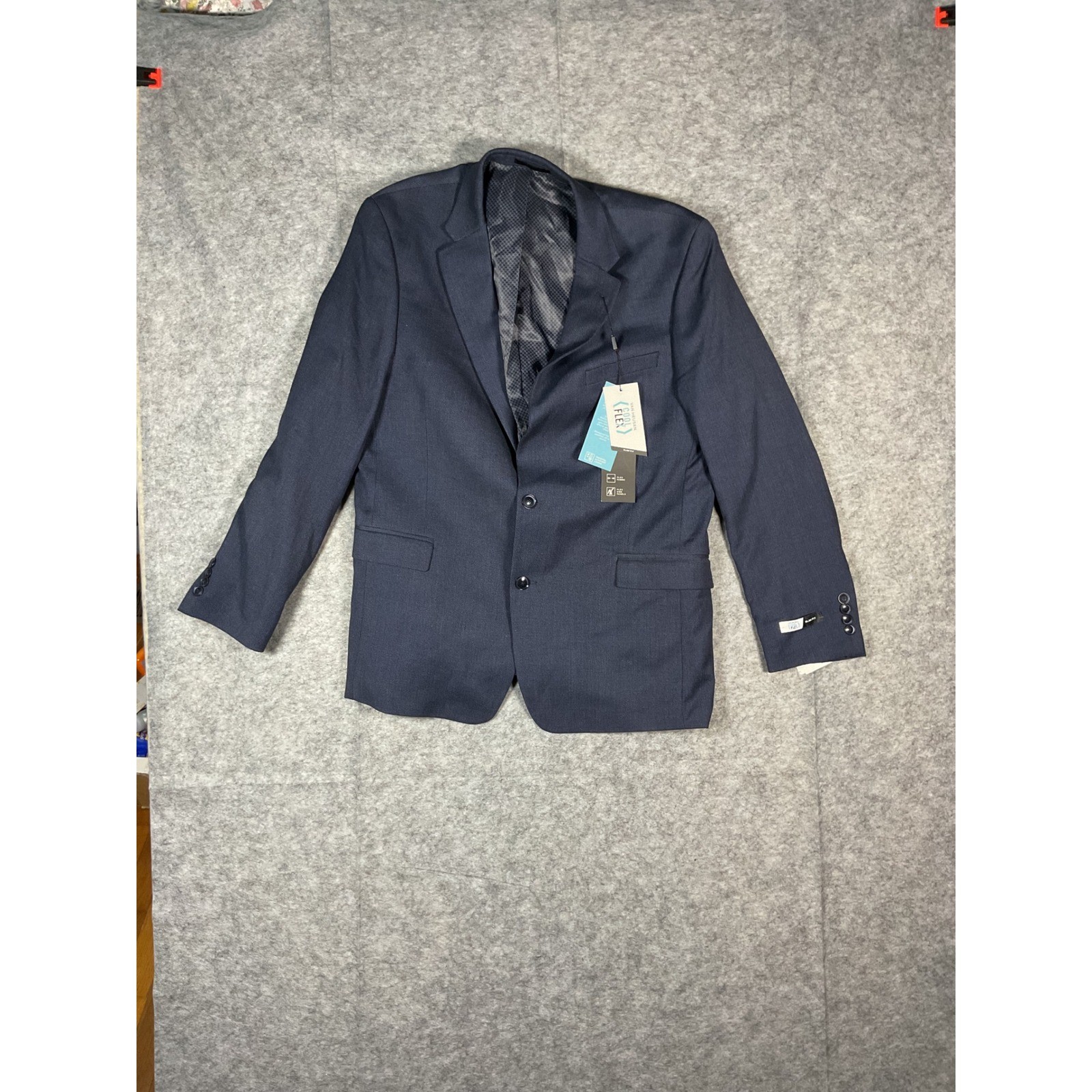 Van Heusen Men Cool Flex Slim Fit Navy Suit Blazer Jacket 44