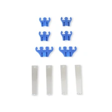 Mr Gasket Spark Plug Wire Holder 9881; 8mm Valve Cover Mount Chrome/Blue Plastic