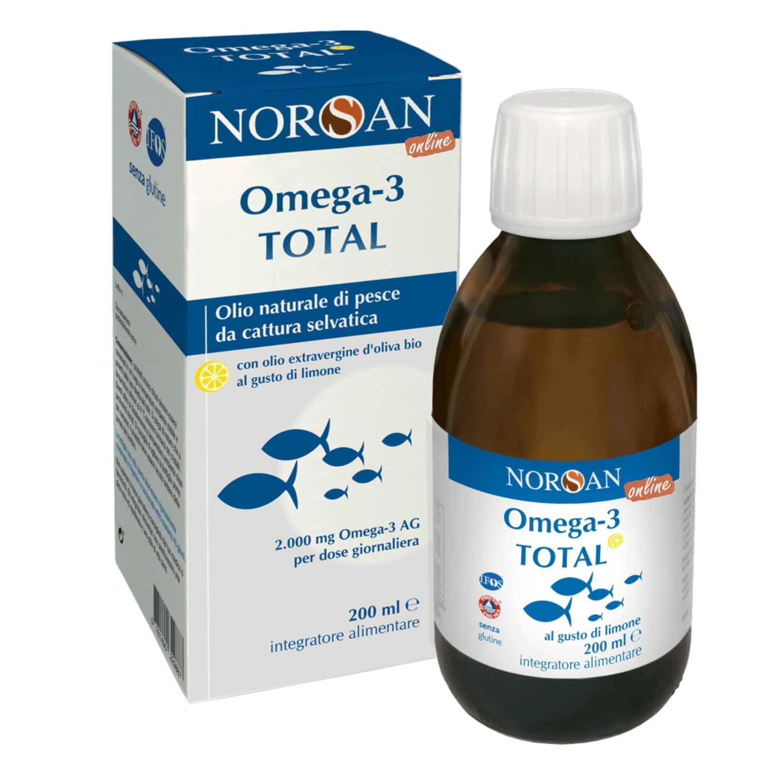 Olio Omega 3 2000mg TOTAL | Recupero Muscolare e Focus Mentale 200ml