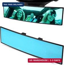 Car Rearview Mirror HD Glass 12 Inch Anti Glare Clip On Panoramic Wide Angle Car
