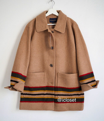 Pendleton Wool Blend Topper Coat Size XL Desert Beige New Ships from USA