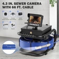 Sewer Camera 4.3 In LCD Monitor 66FT/20M HD Drain Pipe Inspection Camera 32GB