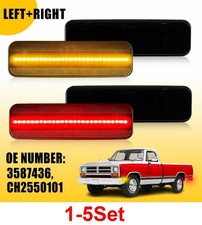 1-5set Led Side Marker Lights Front Rear For 71-83 Dodge Charger Lh Rh Smoked
