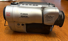 Canon ES870 8mm Handheld Camcorder 20x Zoom Silver/Black w/ Charger Kit