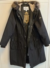Barbour Brown Wax Amberley Parka Size 16 RRP £299 Worn Once - pristine condition