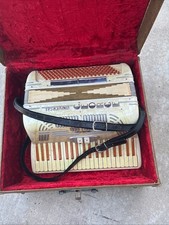 Universal Accordion Cream  white with brown accents accordion music