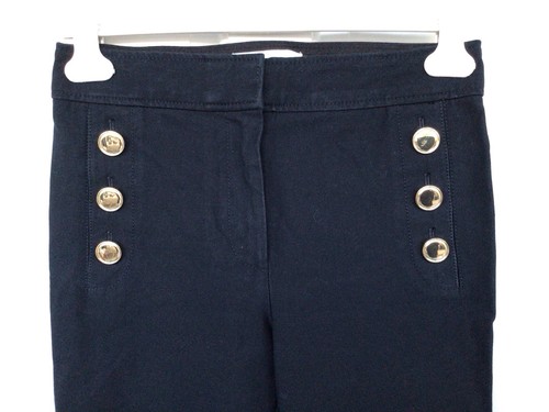 derek lam 10 crosby “Robertson” Navy Flared Sailor Hook & Eye pants Size 6. - Picture 3 of 12