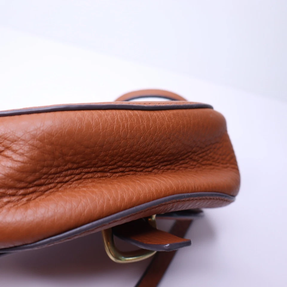 J. Mini Bolso Bandolera CREW Rider Cuero Italiano Castaño Tostado Sillín Correa Foto 4 de 4
