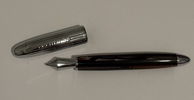 Breitling Chrome Ballpoint Pen   Brown Marbled Resin Barrel