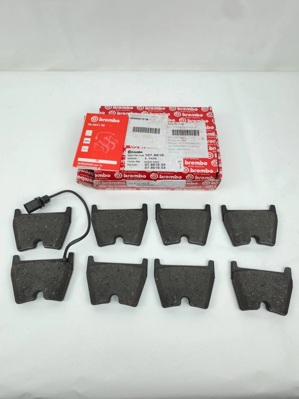 400698151E Lamborghini Gallardo Front Brake Pad Front Brake Pads-