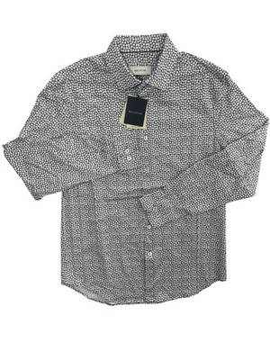 Bugatchi Button-Up Stretch Long Sleeve Shirt Black Floral Print Men's Sz M $179