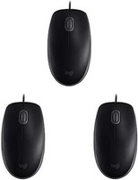 Logitech B110 Silent Kabelgebundene Maus - Schwarz, 3Er Pack