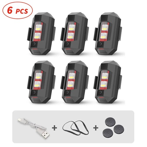 7-Color Motorcycles Bike Drone LED Aircraft Warning Strobe Lights USB Charging - Picture 12 of 12