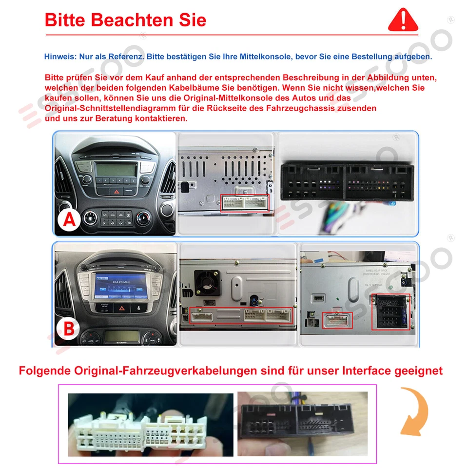 6+128G Android 14 CarPlay Autoradio 8Core GPS CarPlay Für Hyundai iX35 2010-2015 - Bild 4 von 4