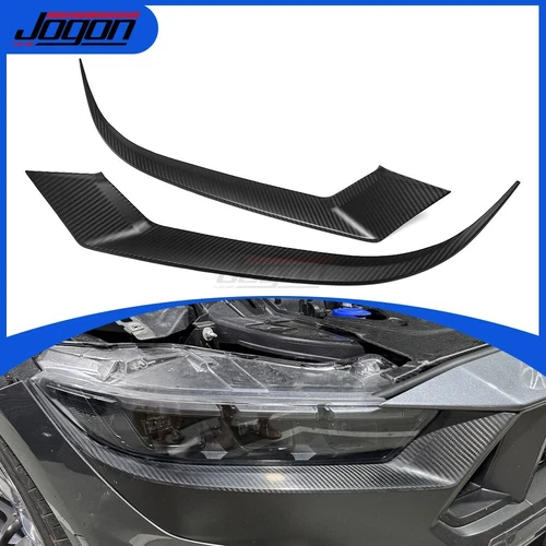 Matte Carbon Headlight Eyebrow Eyelid Trim For Ford S650 Mustang Dark Horse 24+