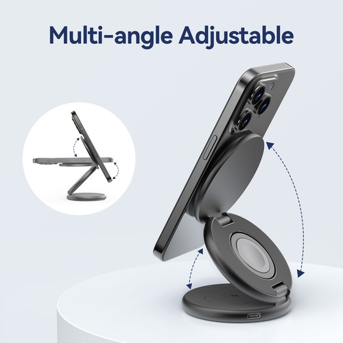 Pad supporto caricabatterie telefono wireless 15 W ricarica rapida per iPhone 15 14/iWatch/airpods - Foto 6 di 18
