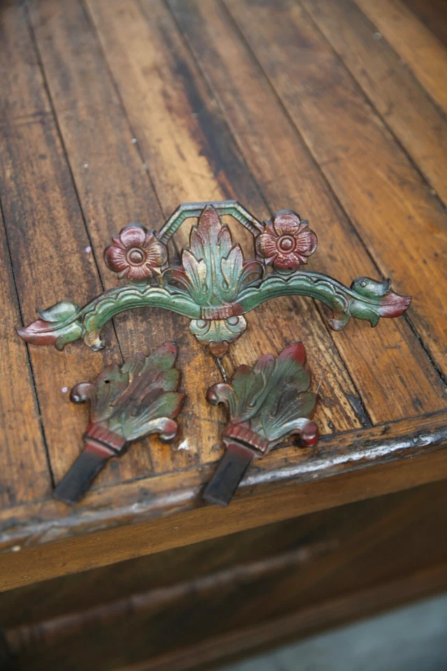 Старинный кованое железо занавес род флероны медальон винтажный декоративный зеленый - Изображение 3 из 4