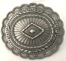 Silvertone Diamond Belt Buckle EJC USA 1993 SOUTHWESTERN