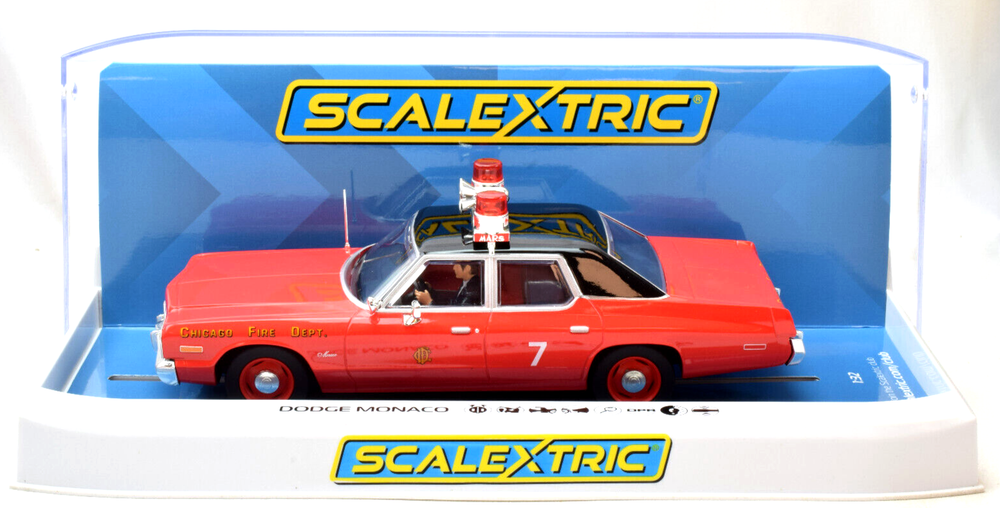 Scalextric 1/32 Dodge Monaco Chicago Fire Department Slot Car C4408 with DPR Lights