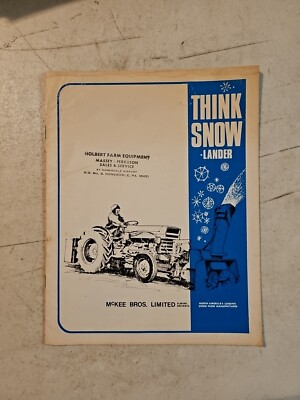 Vintage McKee Sno-Lander Snow Removal Equipment Dealer Sales