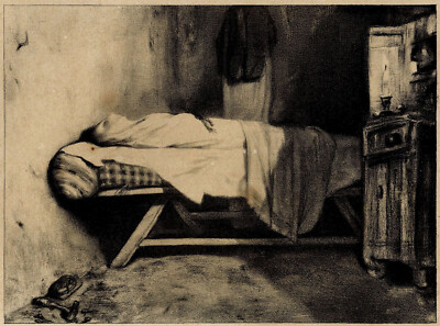 Alexandre Gabriel Decamps Mort Femme Morte Linceul - Lithographie