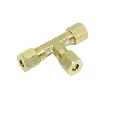 1 Piece Brass Compression T Tube Fitting Union Tee Connector，3/16'' x 3/16'' x ...