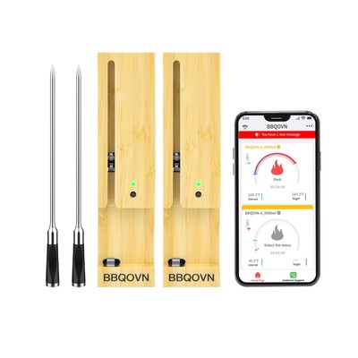 Smart Wireless Meat Thermometer No Wire with APP 777FT Range 0.15 Inch Diamet...