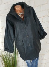 NEU ITALY OVERSIZE BLAZER JACKET IN LEDEROPTIK GEWACHST MIT GÜRTEL TREND 36-42