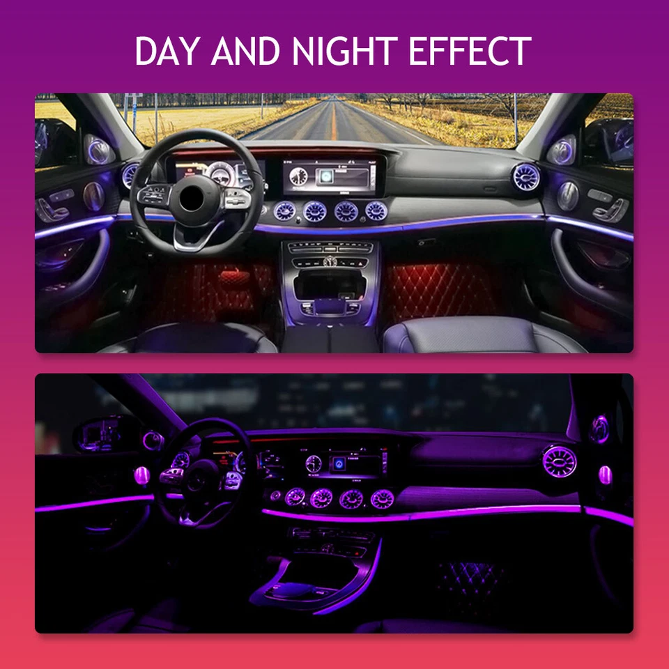 8PCS AC Vent Ambient Light For Mercedes Benz E-Class W213 2016-2023 64 Colors - Image 2 of 4