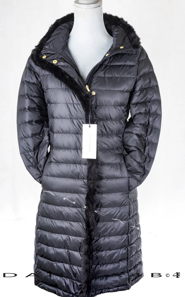Cole haan quilted cheap hooded puffer coat