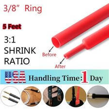 3/8" Marine Heat Shrink Tube 3:1 Adhesive Glue Lined 5 ft RED
