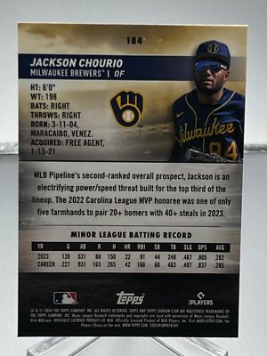 2024 Topps Stadium Club JACKSON CHOURIO RC CHROME #184 | eBay