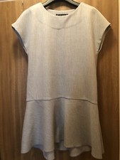 New Zara Grey Dress w/Peplum Bottom sz. M
