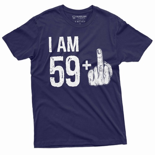 T-shirt uomo 60° compleanno papà nonno papà 59+ camicia offensiva dito medio - Foto 3 di 8