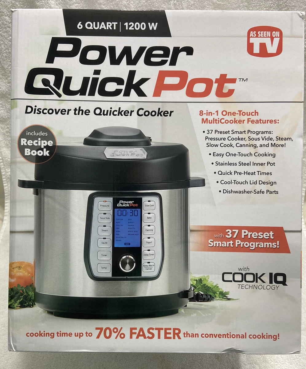 POWER QUICK POT 6 Quart 1200 Watt Stainless 8 in 1 One Touch Multi