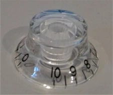 LEFT HANDED "BELL" STYLE CONTROL KNOB, CLEAR, NEW, FREE POSTAGE